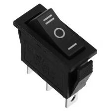 Кнопка - выключатель, трехпозиционный, 250 Вт, 10 А, 3 с, черный с нейтралью