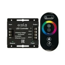 Ecola LED strip RGB RF controller 24A 288W 12V (576W 24V) с кольцевым сенсорным черным радиопультом