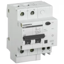 MAD15-2-020-C-030 Дифференциальный автоматический выключатель IEK АД12 GENERICA 2П 20А 30мА, тип AC, 4.5кА, C
