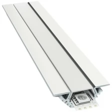 Угловой алюминиевый профиль для установки светодиодной ленты с матовым белым рассеивателем, шириной до 12 мм, 1000х17х17 мм, IP44, 2 заглушки