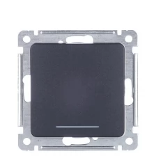Выключатель HEGEL Master ВС10-432-08 одноклавишный скрытая установка черный с самовозвратом с подсветкой