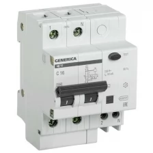 Выключатель автоматический дифференциального тока 2п 16А 30мА АД12 GENERICA IEK MAD15-2-016-C-030 (Цена за: 1 шт.)
