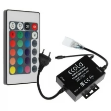 Ecola Контроллер 220V 16x8 1500W 6.6A RGB с ИК пультом CRS615ESB