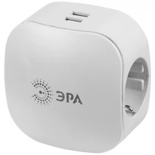 Разветвитель ЭРА SP-3e-USB-2.1A 16 А белый
