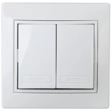 Выключатель 2кл с/у белый 10А 1-104-01 Intro Plano ЭРА (10/200/2400)