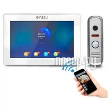 Видеодомофон GINZZU DPI-0721, 7" touch,SD, WiFi, панель 2.0Mp, IP65