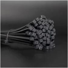 Хомуты пластиковые хомутовский 4х200 мм (стяжка кабельная пластиковая, хомут пластиковый для кабеля, гибкий фиксатор) цвет черный, 100 шт С04ч-а