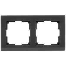 Рамка для розеток и выключателей Werkel Stark 2 поста, цвет чёрный матовый (82125375)