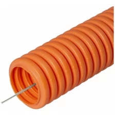 Труба гофрированная d32 ПНД оранжевая с зондом тяжелая ДКС (25/25/1300)
