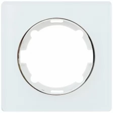 Рамка для розеток и выключателей Onekey Florence 1 пост стекло цвет белый (82838521)