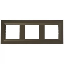Рамка для розеток и выключателей Legrand Structura 3 поста, цвет бронза (82064628)