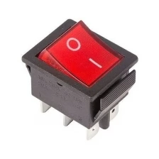 Выключатель клавишный 250В 15А (6с) ON-ON с подсветкой (RWB-506; SC-767) красн. Rexant 36-2350
