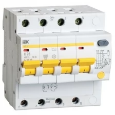 Выключатель автоматический дифференциального тока 4п C 25А 100мА тип AC 4.5кА АД-14 ИЭК MAD10-4-025-