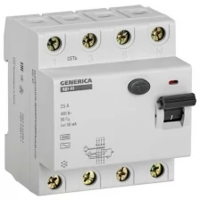 MDV15-4-025-030 Выключатель дифференциального тока IEK ВД1-63 GENERICA 4П 25А 30мА тип AC