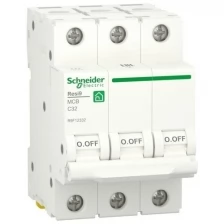 Выключатель автоматический 3П 32А характеристика С 6000A (АВ) RESI9 Schneider Electric R9F12332