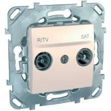 Розетка R/TV/SAT оконечная (бежевый) Unica Schneider Electric, MGU5.455.25ZD