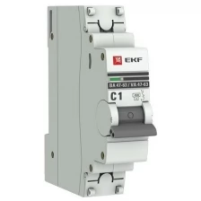EKF Выключатель автоматический модульный 1п C 1А 4.5кА ВА 47-63 PROxima EKF mcb4763-1-01C-pro