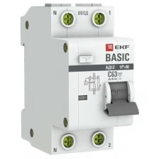 EKF Выключатель автоматический дифференциального тока 1п+N C 25А 30мА тип АС эл. 4.5кА АД-12 Basic EKF DA12-25-30-bas