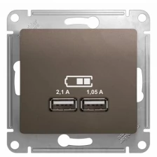 SE Glossa Шоколад Розетка USB 5В/2100мА, 2х5В/1050мА (GSL000833)
