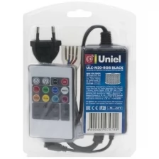 Типы/Светодиодная подсветка/Контроллеры для лент Uniel Контроллер для светодиодных RGB лент Uniel ULC-N20-RGB Black 10800