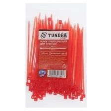 Хомут нейлоновый TUNDRA krep, для стяжки, 2.5х100 мм, цвет красный, в упаковке 100 шт.