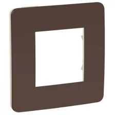 UNICA STUDIO рамка 1-постовая, шоколад/бежевый (NU280219)