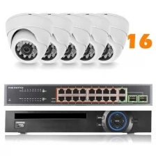 Комплект видеонаблюдения IP Ps-Link KIT-A216IP-POE 16 камер для помещения 2Мп