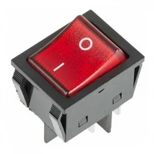 Выключатель клавишный 250V 30А (4с) ON-OFF красный с подсветкой REXANT (36-2346)