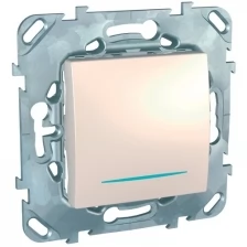 Schneider Electric Механизм переключателя проходного 1-кл. СП Unica 10А IP20 (сх. 6а) с подсветкой беж. SchE MGU5.203.25NZD