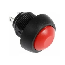 Выключатель-кнопка, 250 В, 1 А, ON-OFF, 2с, d: 12 мм, без фиксации, красная