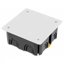 Коробка распаечная СП 110х110х45мм, крышка, пласт.лапки IP20 юпитер (для полых стен) (JP7111-06)
