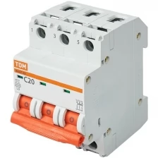 Автоматический выключатель TDM ELECTRIC ВА47-29 3Р 20А 4,5кА х-ка В (SQ0206-0043)