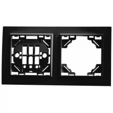 Рамка двухместная горизонтальная, серия Эрна, PFR00-9002-03, черный