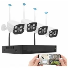 Беспроводной набор видеонаблюдения KMY-01 на 4 камеры с записью в облако Network video Recorder