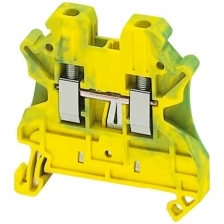 Клеммник винтовой проходной,сечение провода 2,5мм?, 2 точки подключения (желто-зеленый) Schneider Electric, NSYTRV22PE