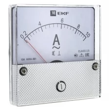 Амперметр AMA-801 аналоговый на панель (80х80) круглый вырез 10А прямое подключение EKF ama-801-10
