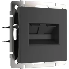 Розетка двойная Ethernet RJ-45 черный матовый Werkel W1182208