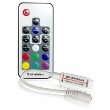 LED мини контроллер радио (RF) 72 W/144 W, 17 кнопок, 12 V/24 V