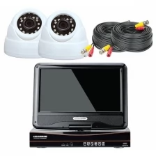 Готовый комплект AHD видеонаблюдения с 2 внутренними камерами 2 Мп и монитором PS-Link KIT-A9202HD