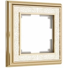 Рамка из металла на 1 пост Palacio Gracia золото/белый W0011429