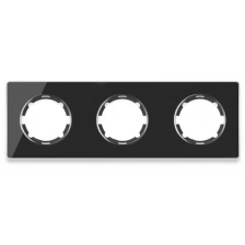 Рамка стеклянная OneKeyElectro Garda (для серии Florence) 3 поста, горизонтальная, цвет чёрный