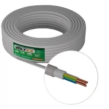 Силовой кабель NYM-J 3х2,5 сер 10 метров ГОСТ Voltex