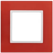 ЭРА 14-5101-23 ЭРА Рамка на 1 пост, стекло, Эра Elegance, красный+бел (10/50/1500)