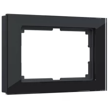 Рамка из стекла для двойной розетки Favorit Werkel черный W0081108