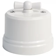 Переключатель поворотный (1-кл) АБС пластик EDISEL Вasic белый(упаковка 2 шт)