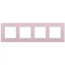 ЭРА 14-5104-30 ЭРА Рамка на 4 поста, стекло, Эра Elegance, розовый+бел (5/25/900)