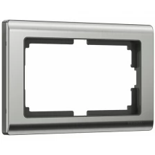 Рамка из металла для двойной розетки Metallic глянцевый никель W0081602