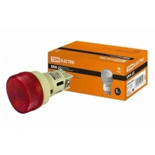 Лампа ENR-22 сигнальная d22мм красный неон/230В цилиндр TDM (Цена за: 1 шт.)