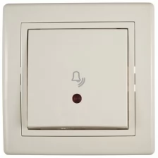 Кнопка звонка с рамкой Aling-conel 610I.999 скрытая установка бежевая с подсветкой