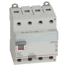 Выключатель диф. тока 4п 25А 300мА тип AC DX3 Leg 411722 (Цена за: 1 шт.)